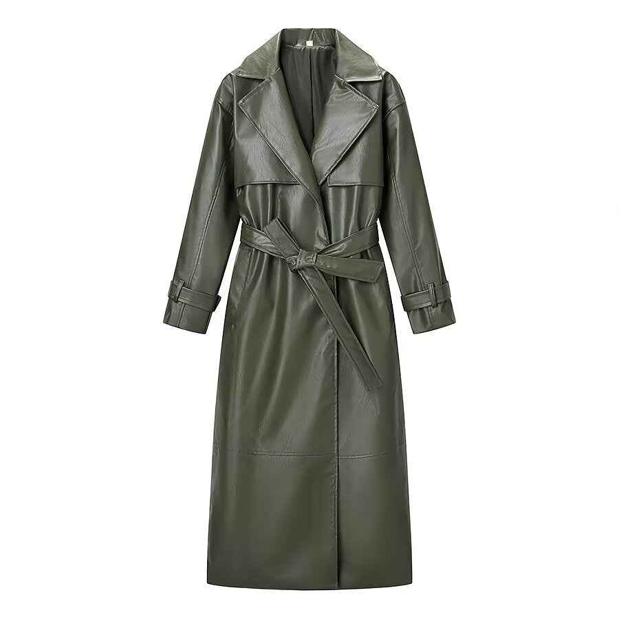 Women's Long Sleeve Leather Jacket