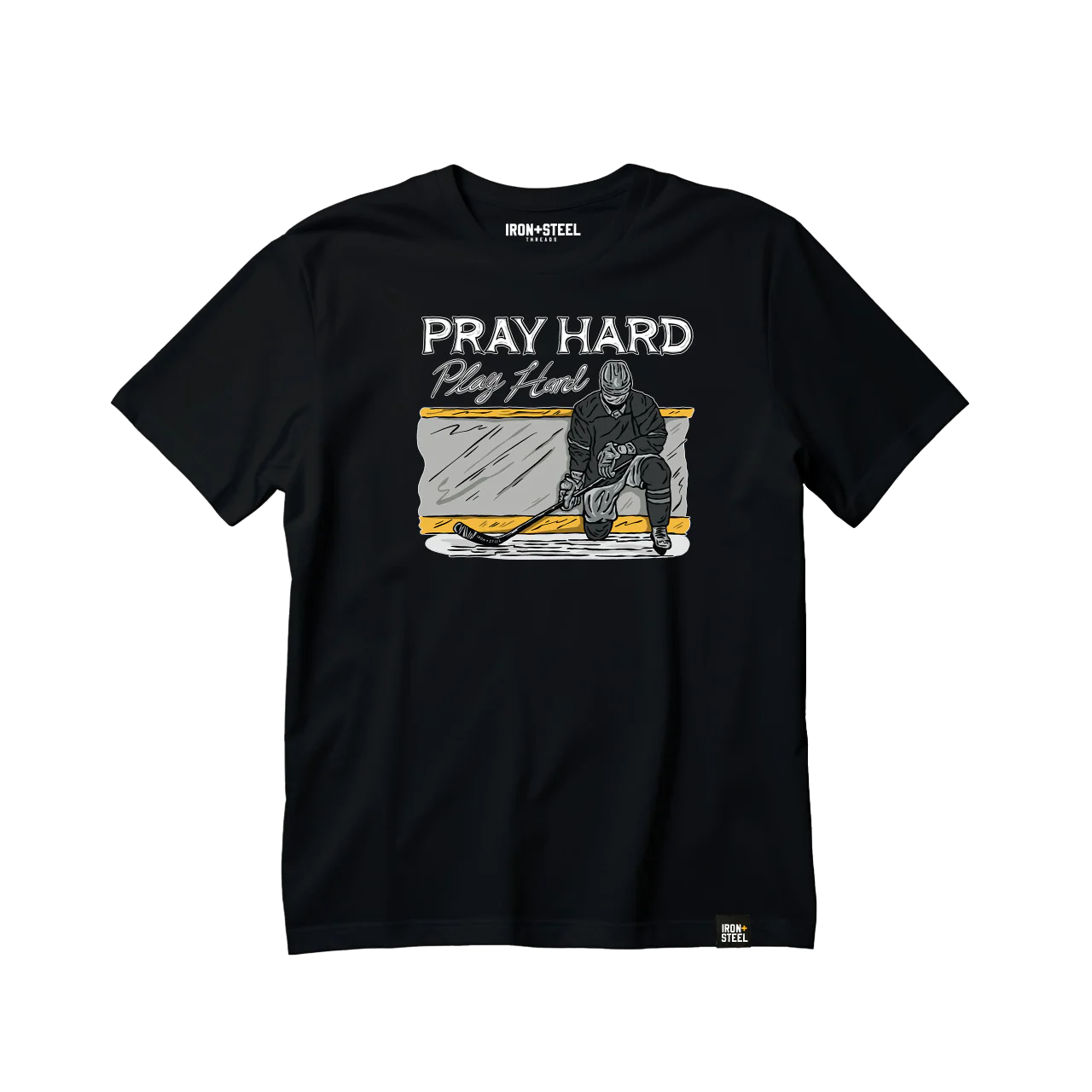 Pray Hard Play Hard Hockey Tee