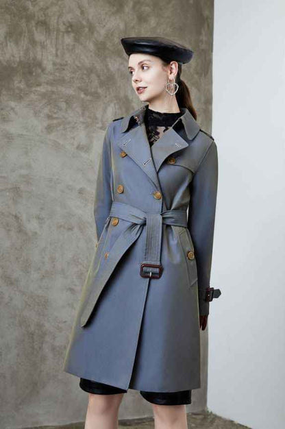 Elegant British Double Breasted Jacket for Women MUNSIEUR New Arrivals