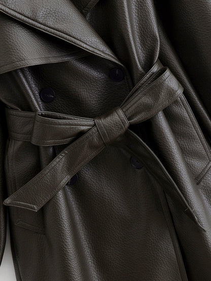 Elegant Heavy Faux Leather Jacket