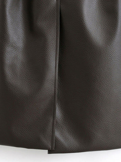 Elegant Heavy Faux Leather Jacket