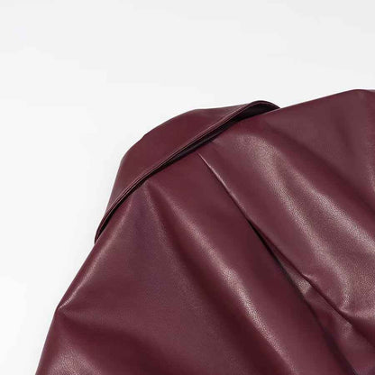 Women's Long Sleeve Leather Jacket