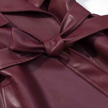 Women's Long Sleeve Leather Jacket