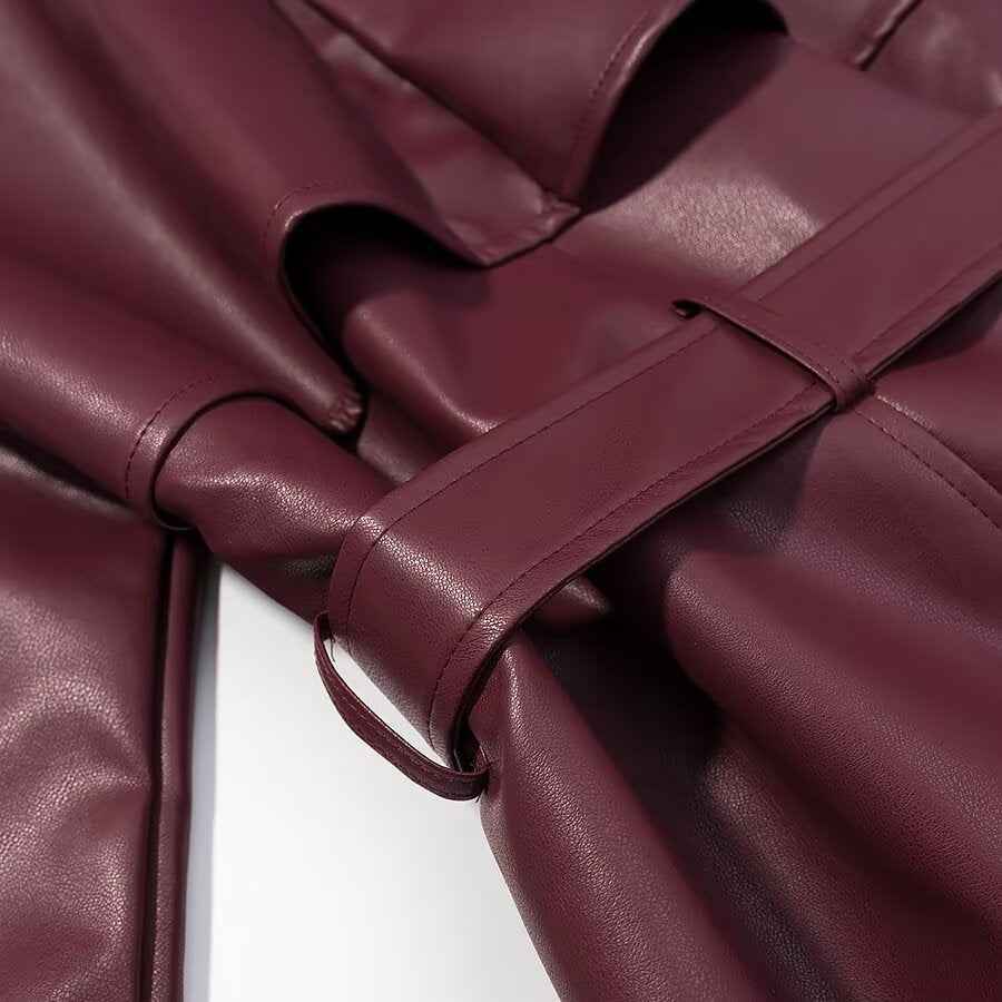 Women's Long Sleeve Leather Jacket
