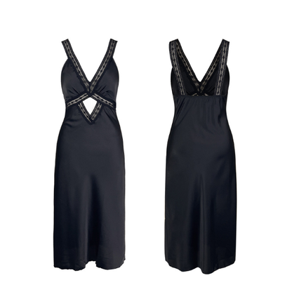 Women's Lace Cross Cutout Sling Dress