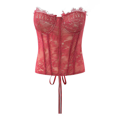 Lace Corset Tube Top Push up T-shirt