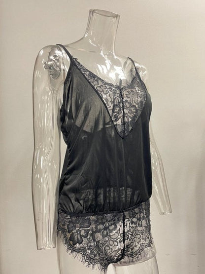 Lace Spaghetti-Strap Pajamas Sleepwear
