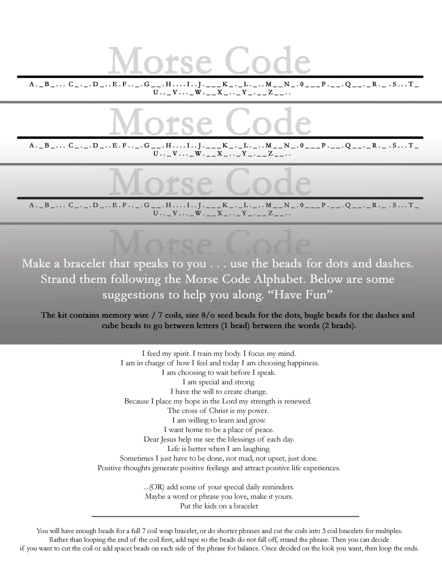 Morse Code Bracelet Kits