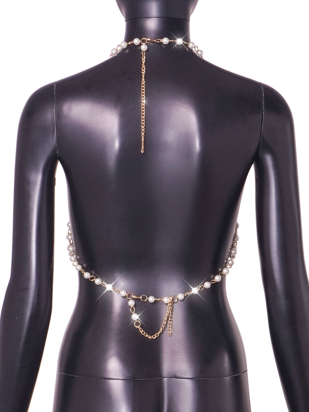 Pearl Halter Sexy Backless Handmade Bra T-shirt