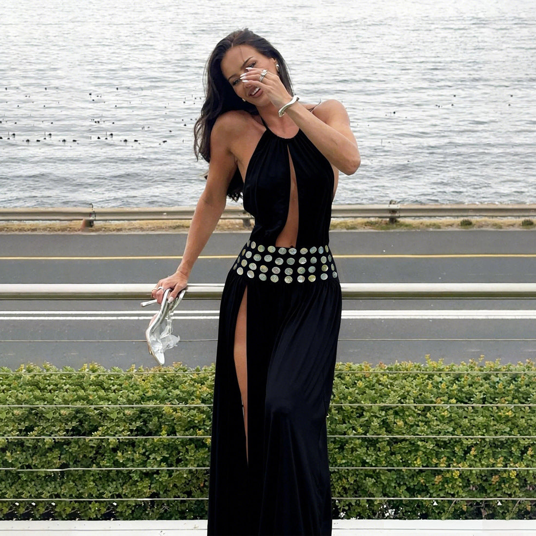 Split Halter Dress MUNSIEUR