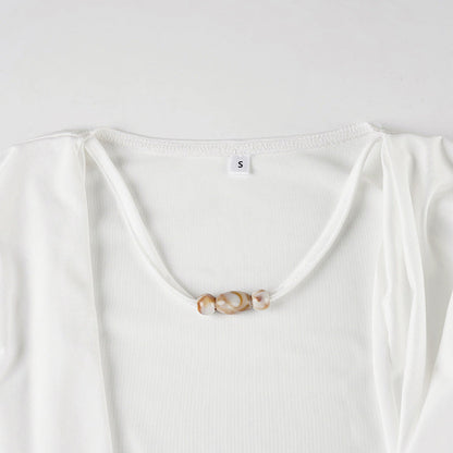 Batwing Sleeve Loose Casual Blouse Solid Color