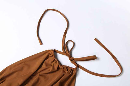 Spring Backless Thin Strap Front Slit Dress