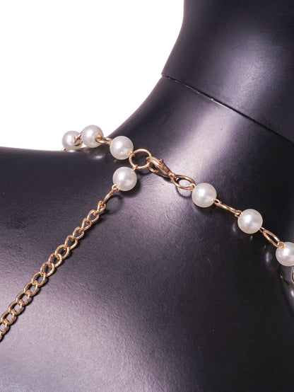 Pearl Halter Sexy Backless Handmade Bra T-shirt