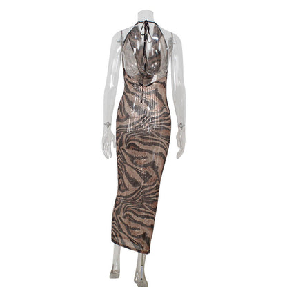 Leopard Print Sheath Dress Elegant