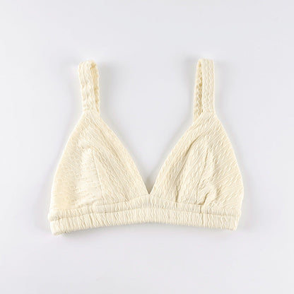 Spaghetti Strap Knitted Pajamas Set Two Piece Casual Sleepwear