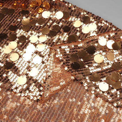 Heavy Industry Golden Sequined One Shoulder Party Dress