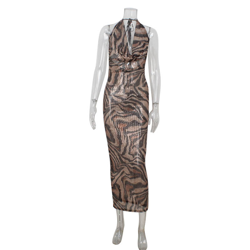 Leopard Print Sheath Dress Elegant