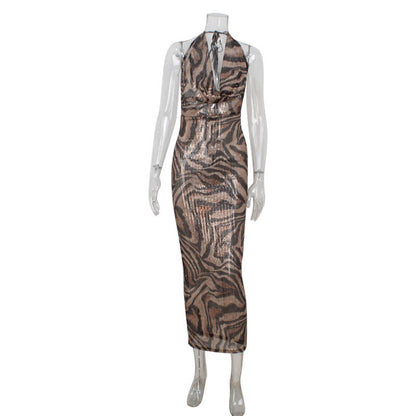 Leopard Print Sheath Dress Elegant