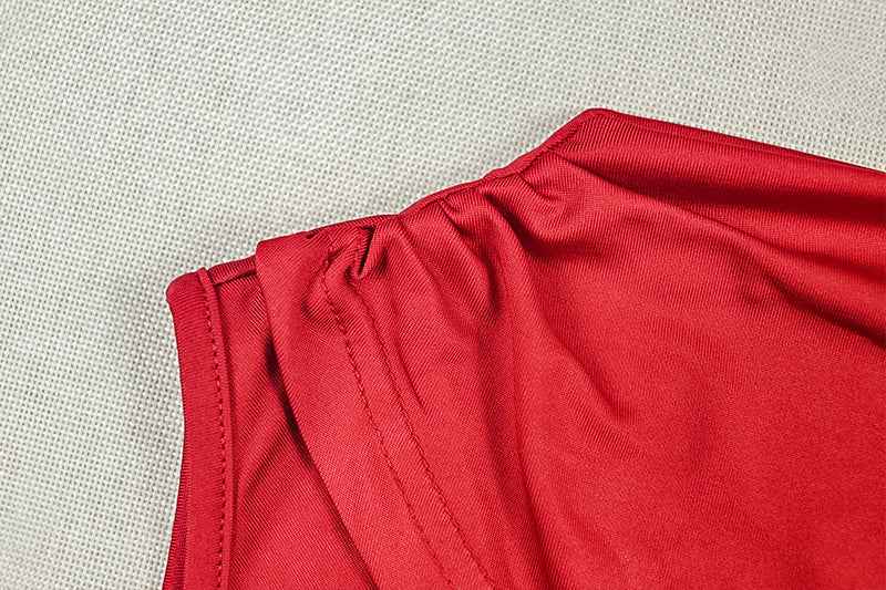 Solid Color Asymmetric  Pleated Dress
