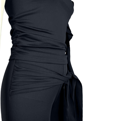 Women's Jumpsuit Bandage Pleated Set