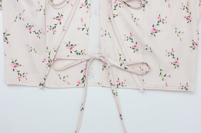 Elegant Long Sleeve Floral Mid Length Skirt Set