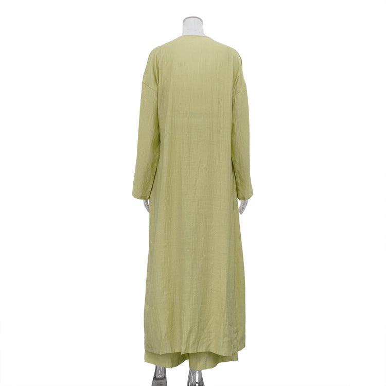 Women's Jumpsuit Casual Long Sleeve Cardigan Boho Set Three Piece
