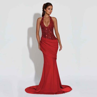 Elegant Halter Backless Dress
