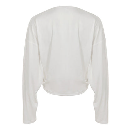 Batwing Sleeve Loose Casual Blouse Solid Color