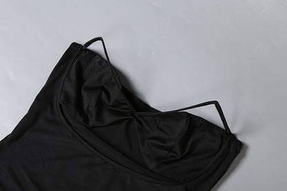 Tube Top Hollow Out Skirt Set
