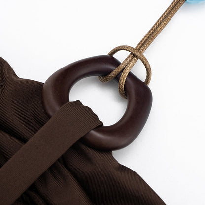Spring Solid Color Pleated Backless Halter Sling Top T-shirt for Women