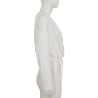 Batwing Sleeve Loose Casual Blouse Solid Color