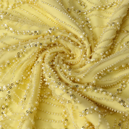 Yellow Heavy Industry Tube Bead Bow Halter Formal Dress