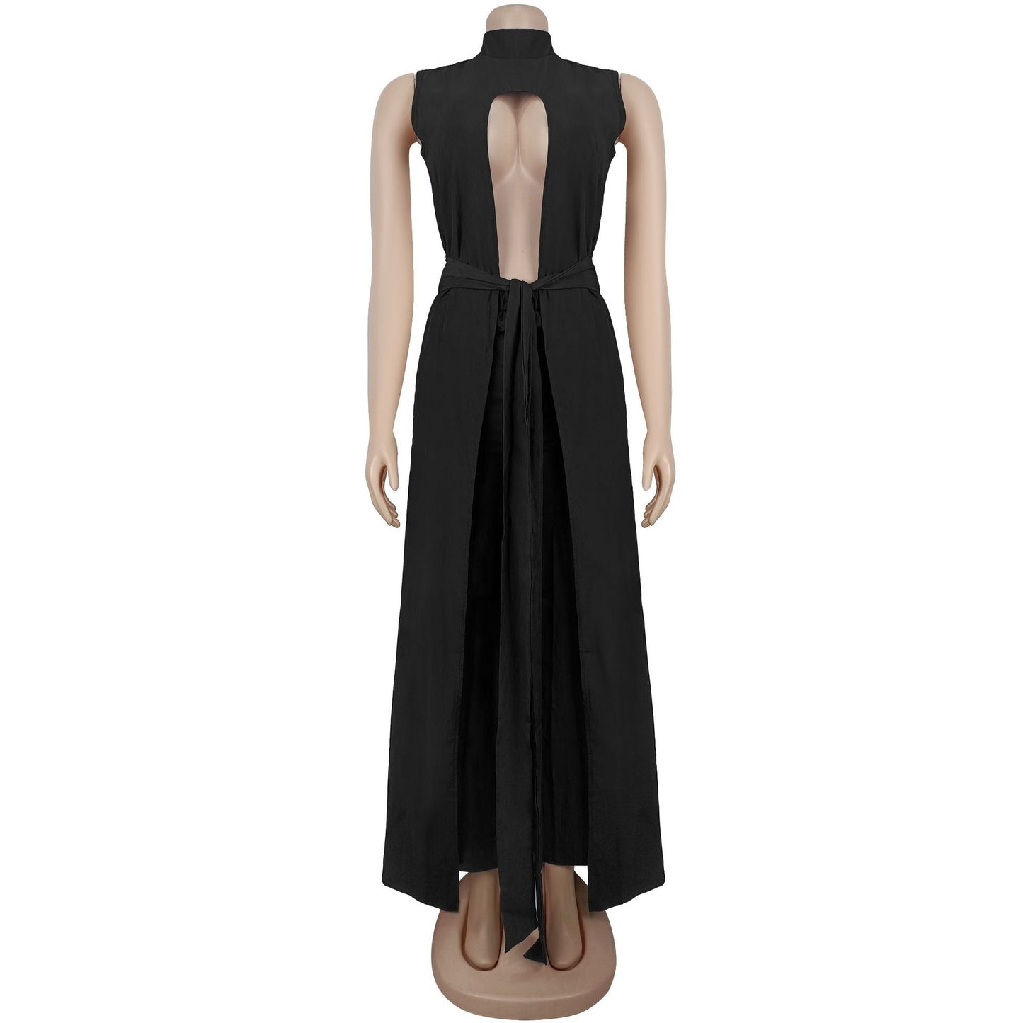 Women's Solid Color Jumpsuit Sleeveless Trousers Set