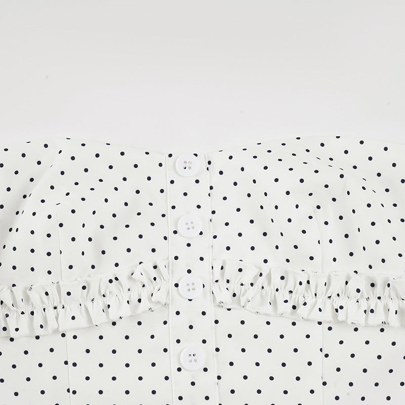 Casual Polka Dot Jumpsuit Two Piece Set