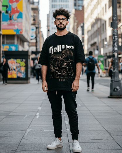 G West Devil Hell Riders Oversized Men's T-Shirt