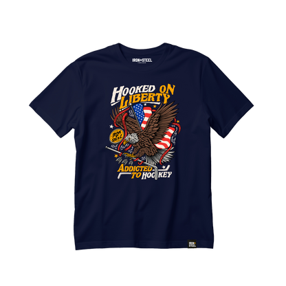 Hooked on Liberty Hockey Tee